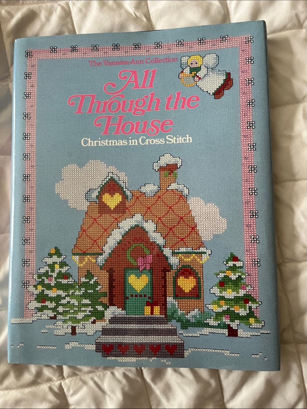 All Through the House Christmas Cross Stitch Pattern - Blue